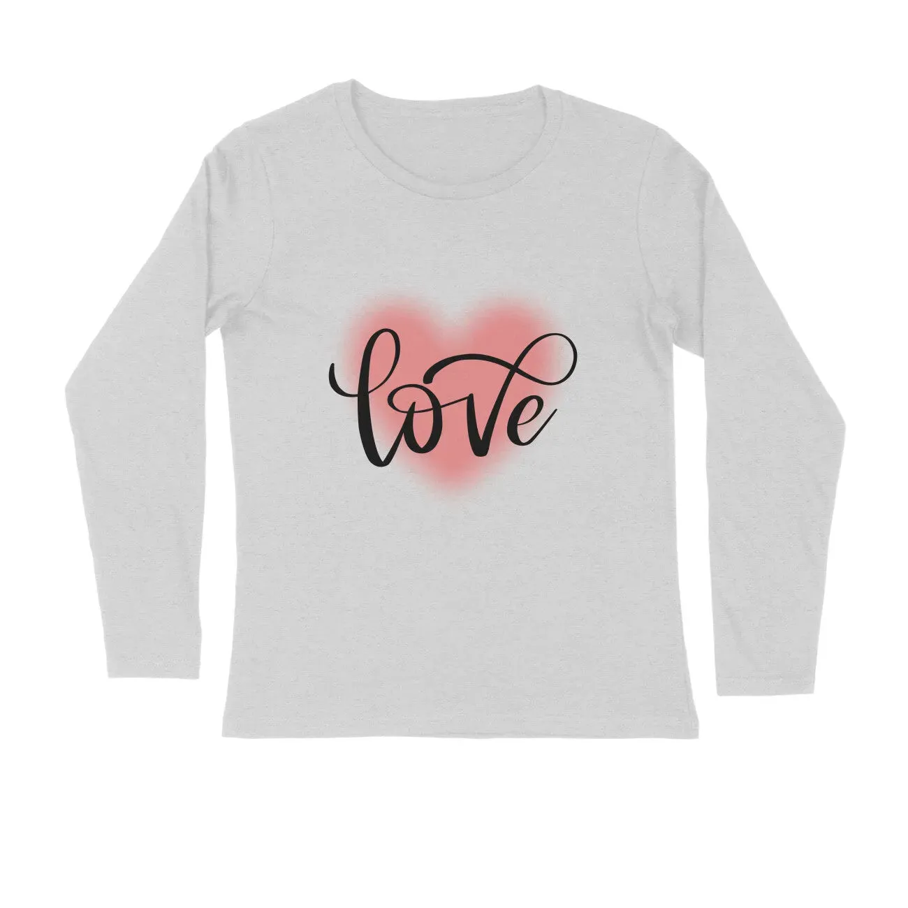 Love Typography Print Full Sleeves Cotton T-shirt for Men