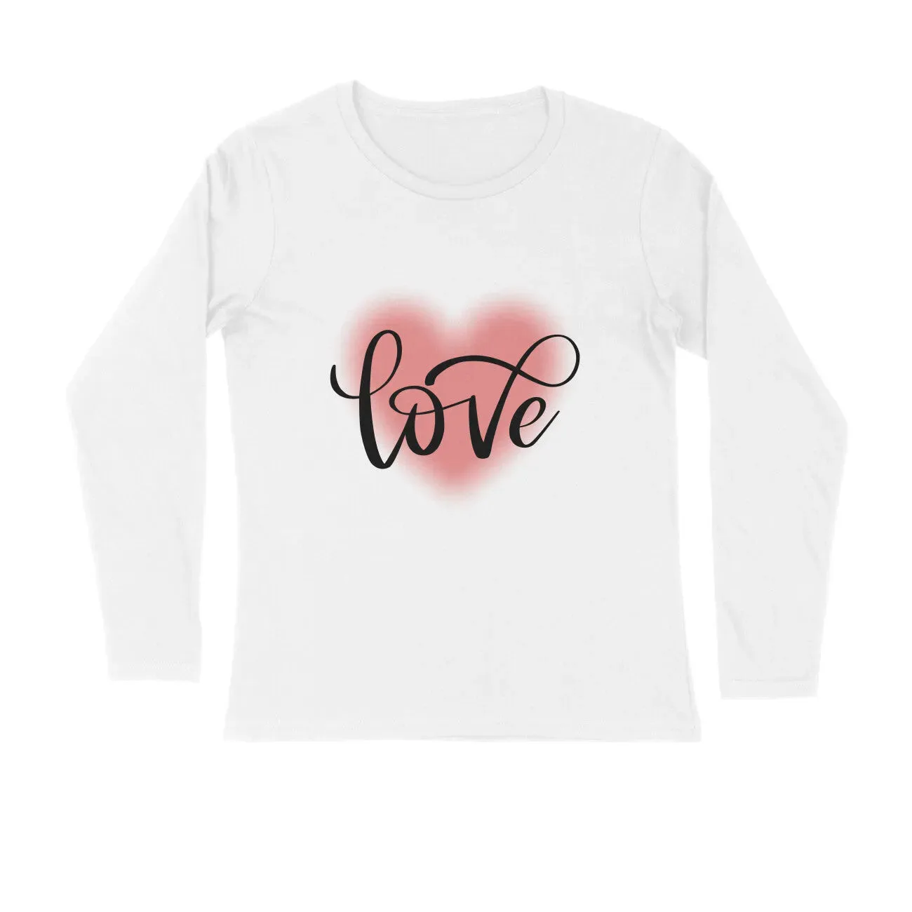 Love Typography Print Full Sleeves Cotton T-shirt for Men