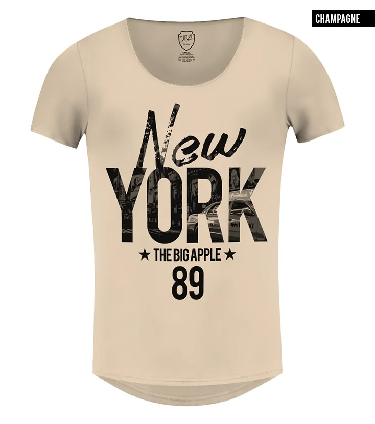 Men's T-shirt "The Big Apple" NYC Graphic Tee Scoop Crew Neck/ Color Option / MD828