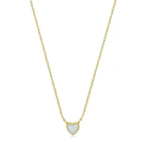 MICRO OPAL HEART PENDANT NECKLACE