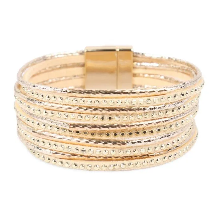 Multiline Leather Magnetic Bracelet