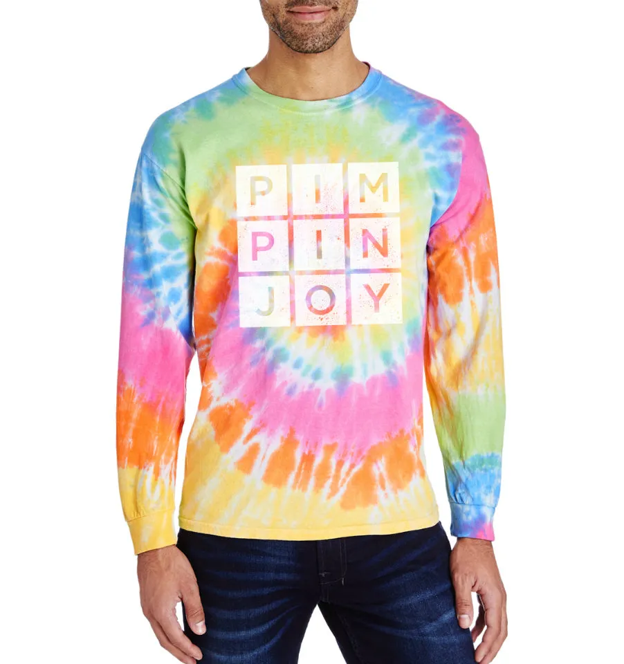 #PIMPINJOY Tie Dye Long Sleeve Tee - Faded Multi