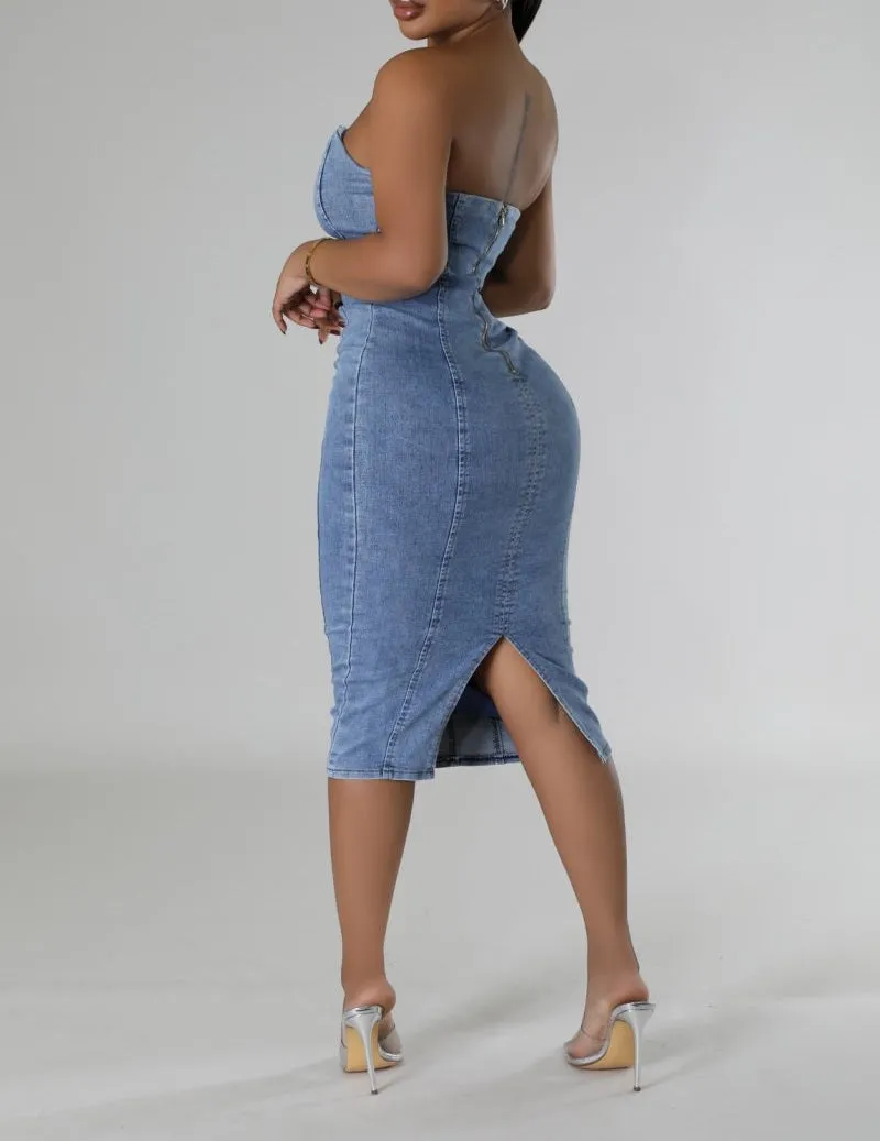 "Delisha" Denim Dress