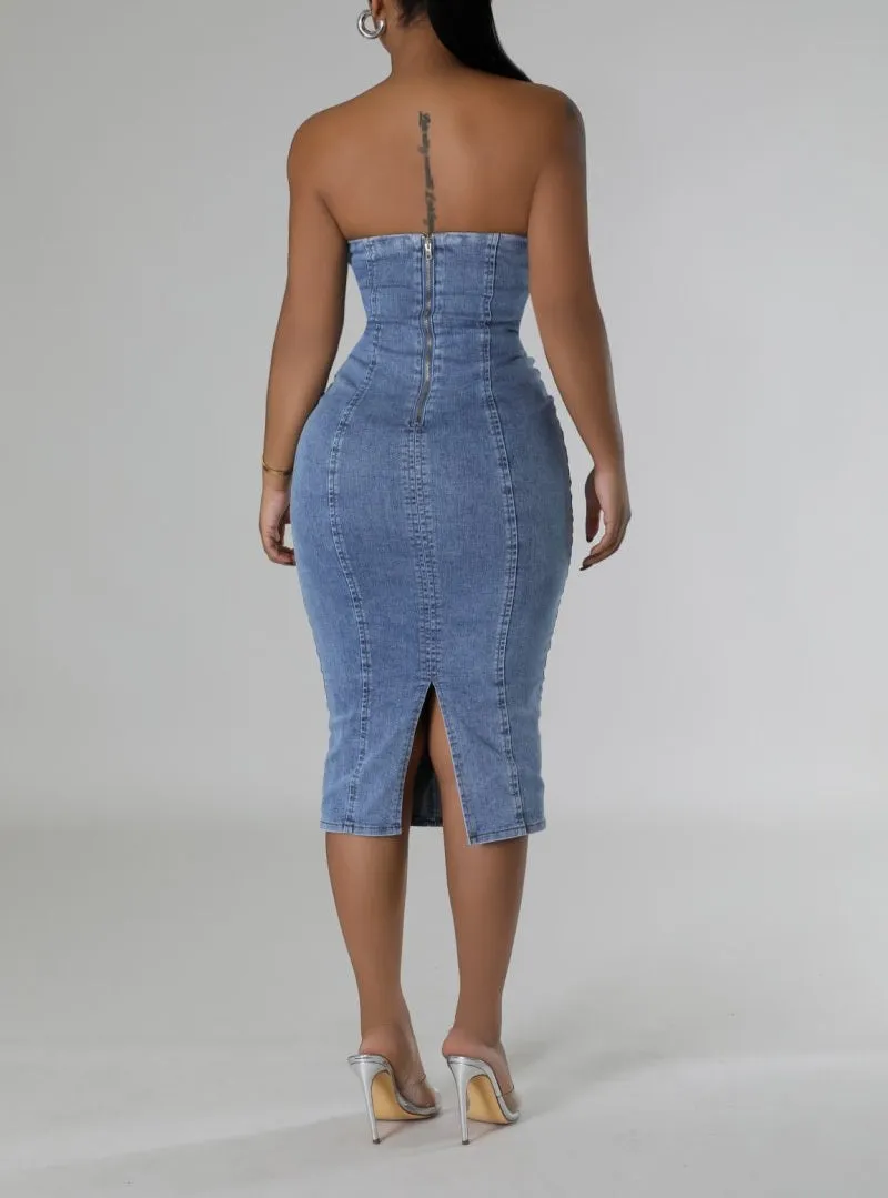 "Delisha" Denim Dress