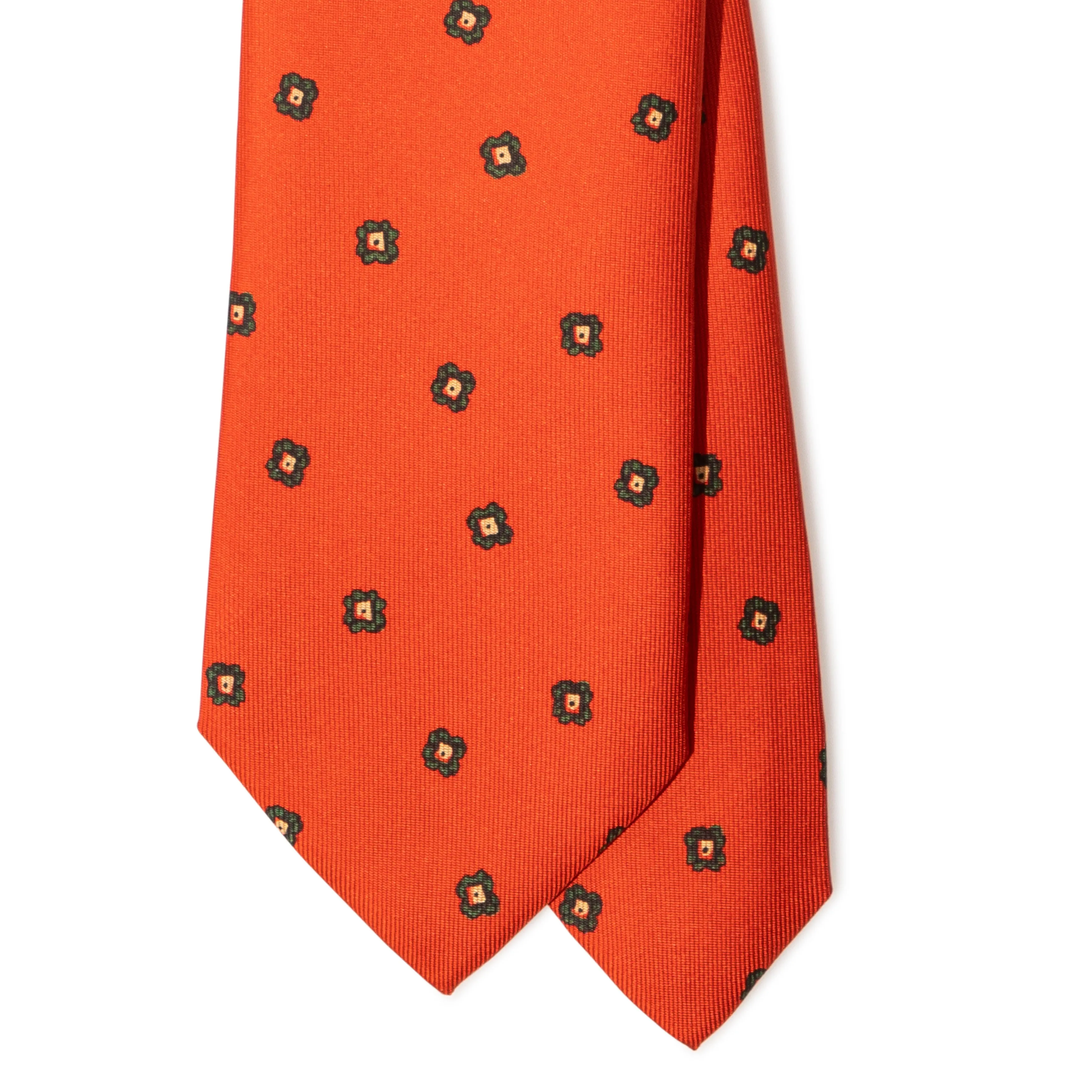 Silk Foulard Print Tipped Tie