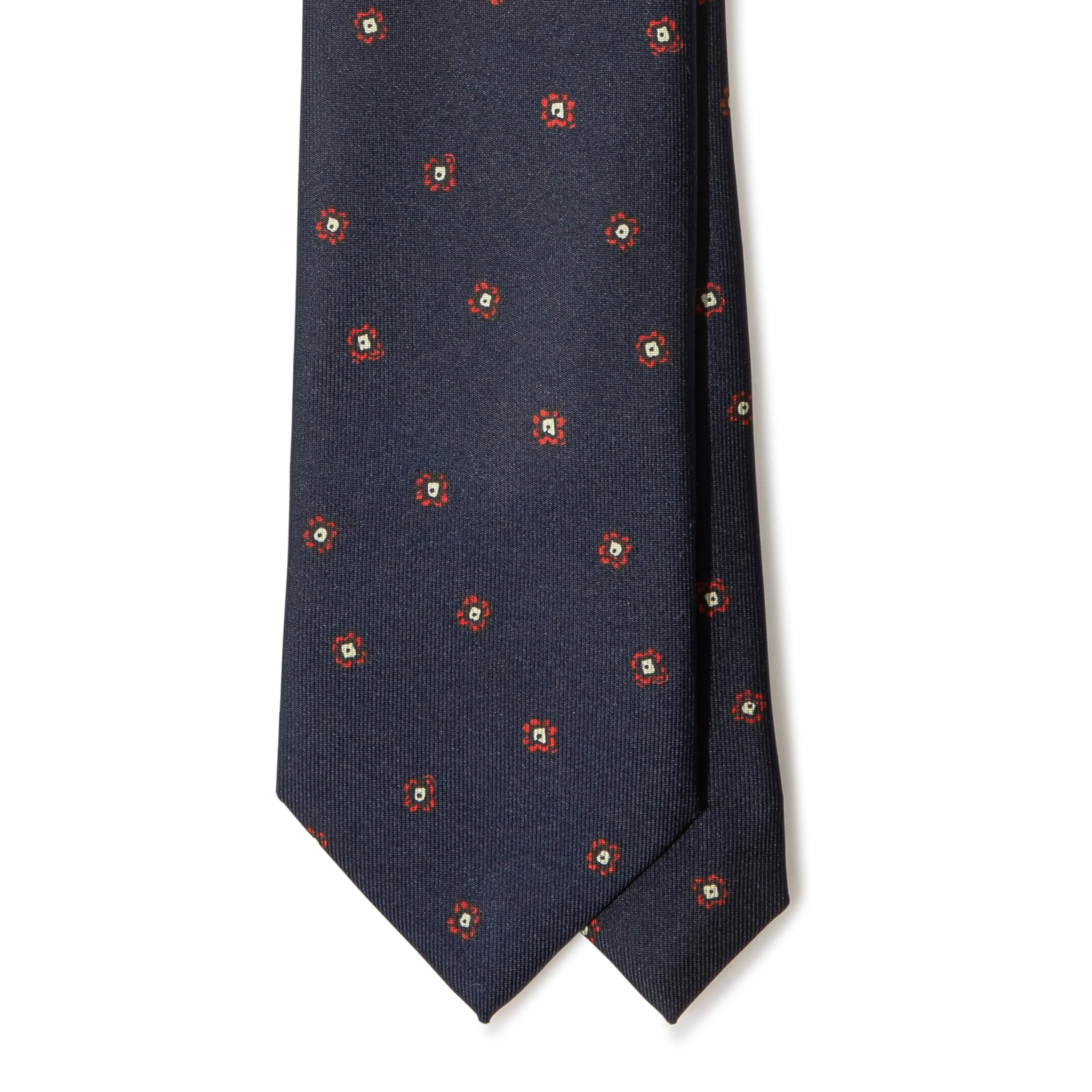 Silk Foulard Print Tipped Tie