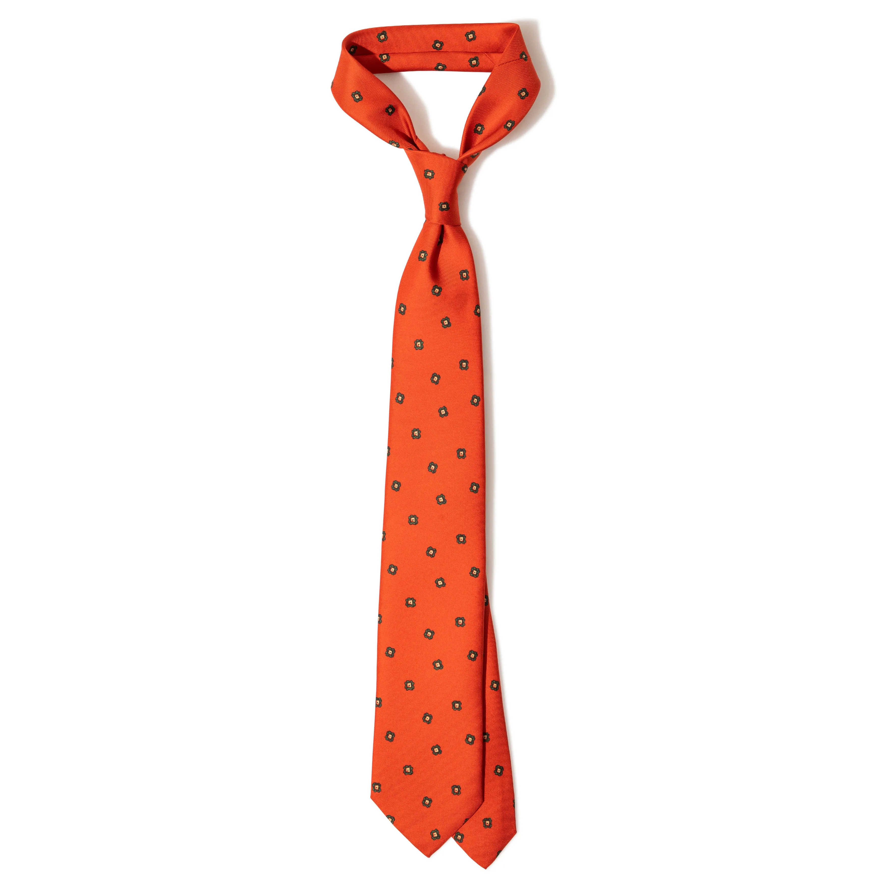 Silk Foulard Print Tipped Tie