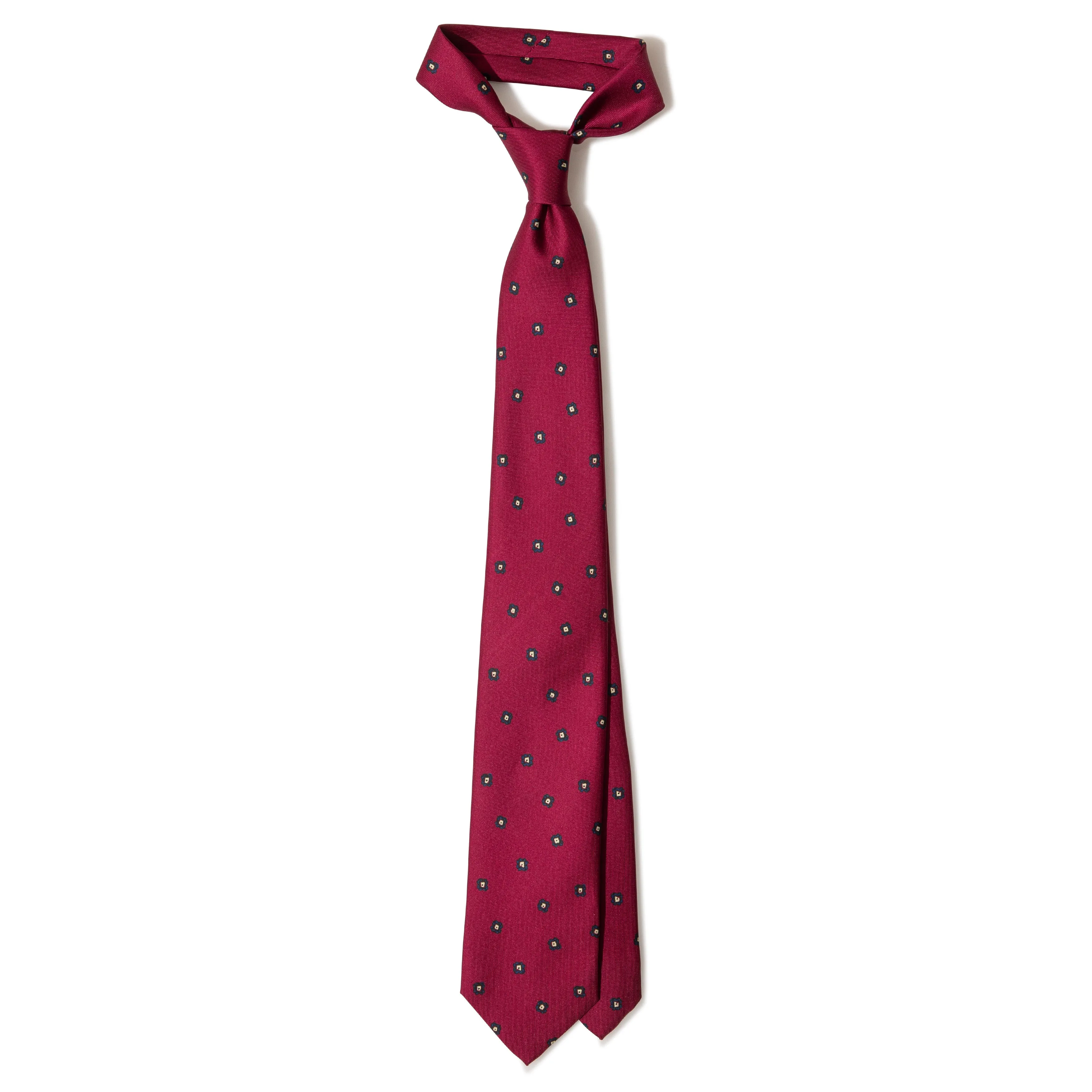 Silk Foulard Print Tipped Tie