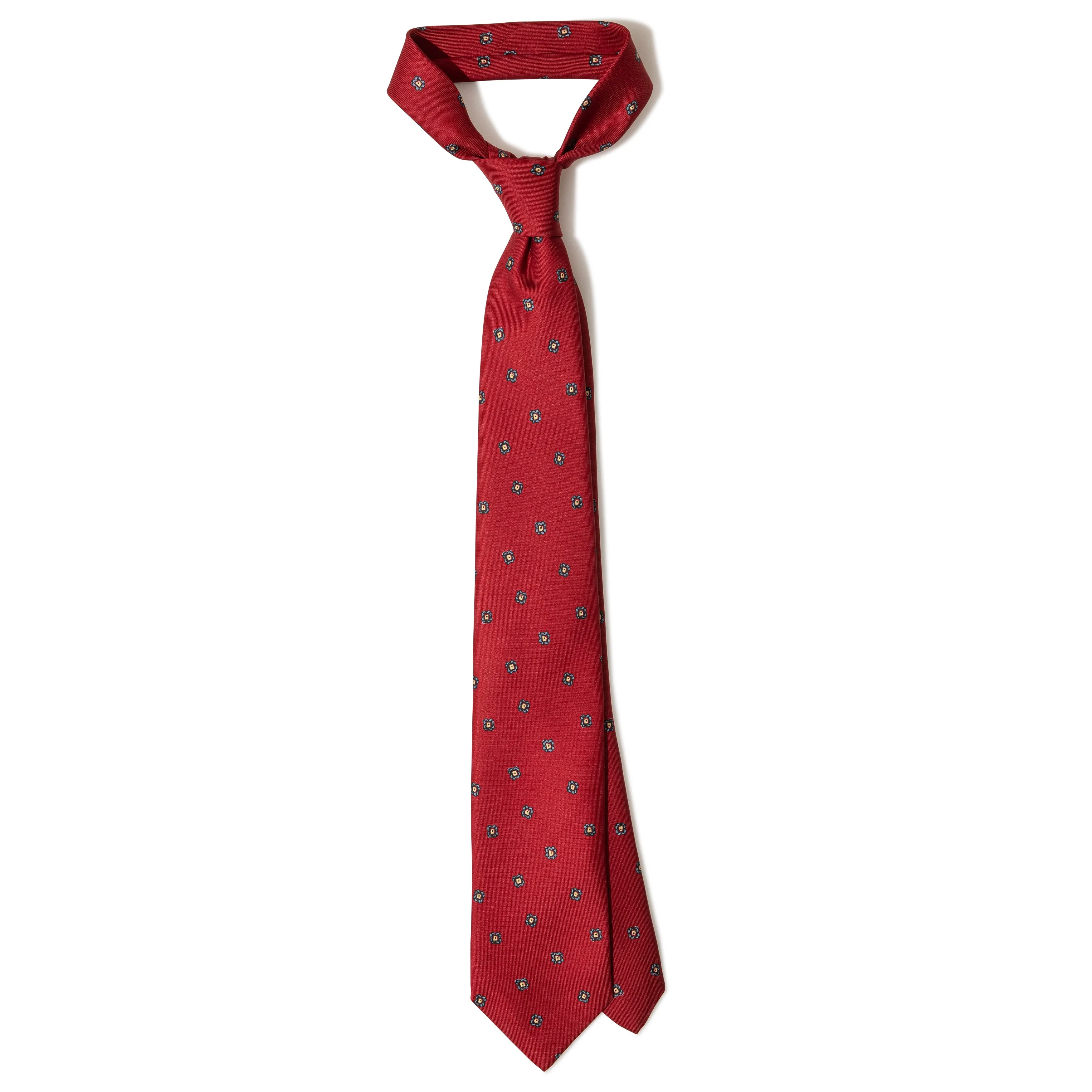 Silk Foulard Print Tipped Tie