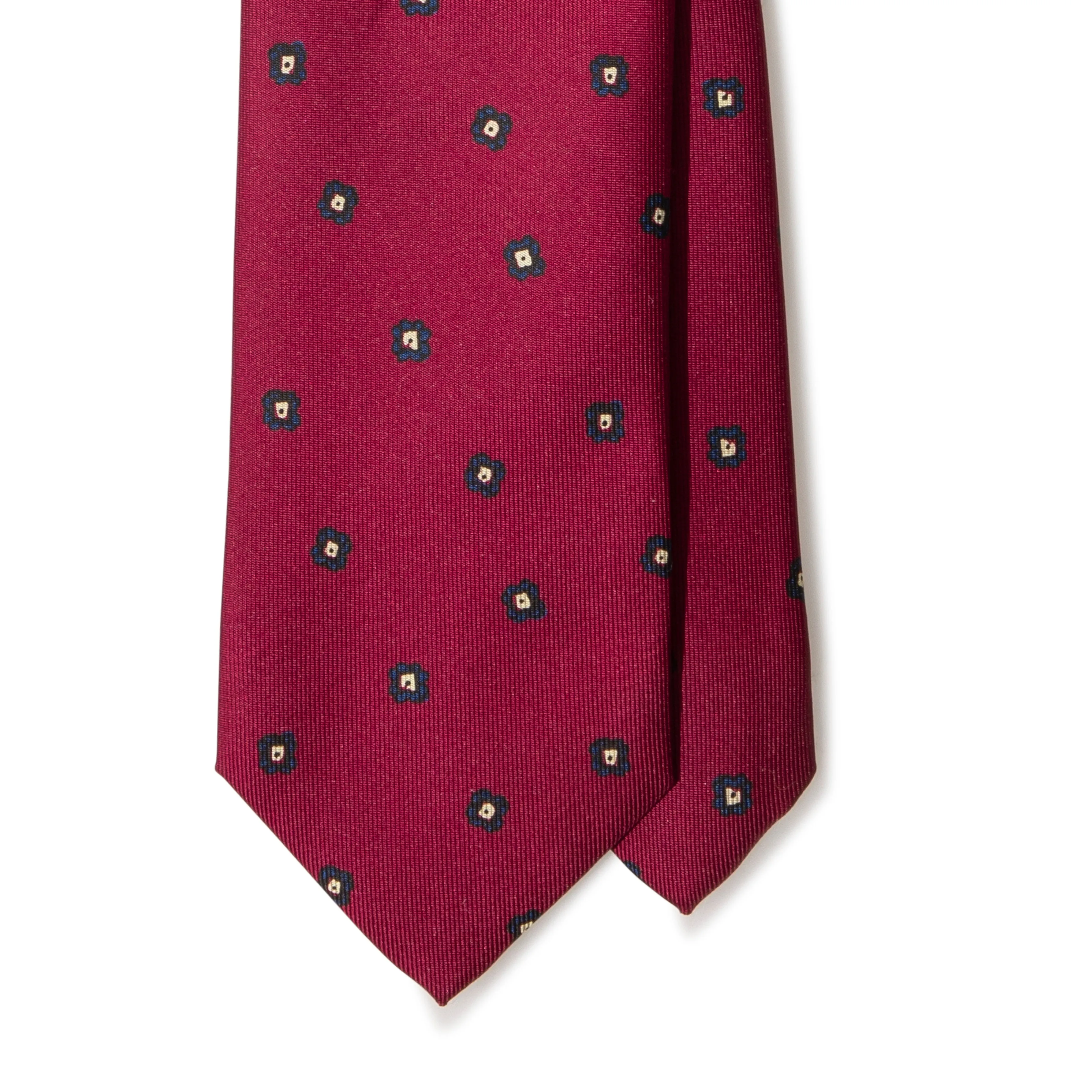 Silk Foulard Print Tipped Tie