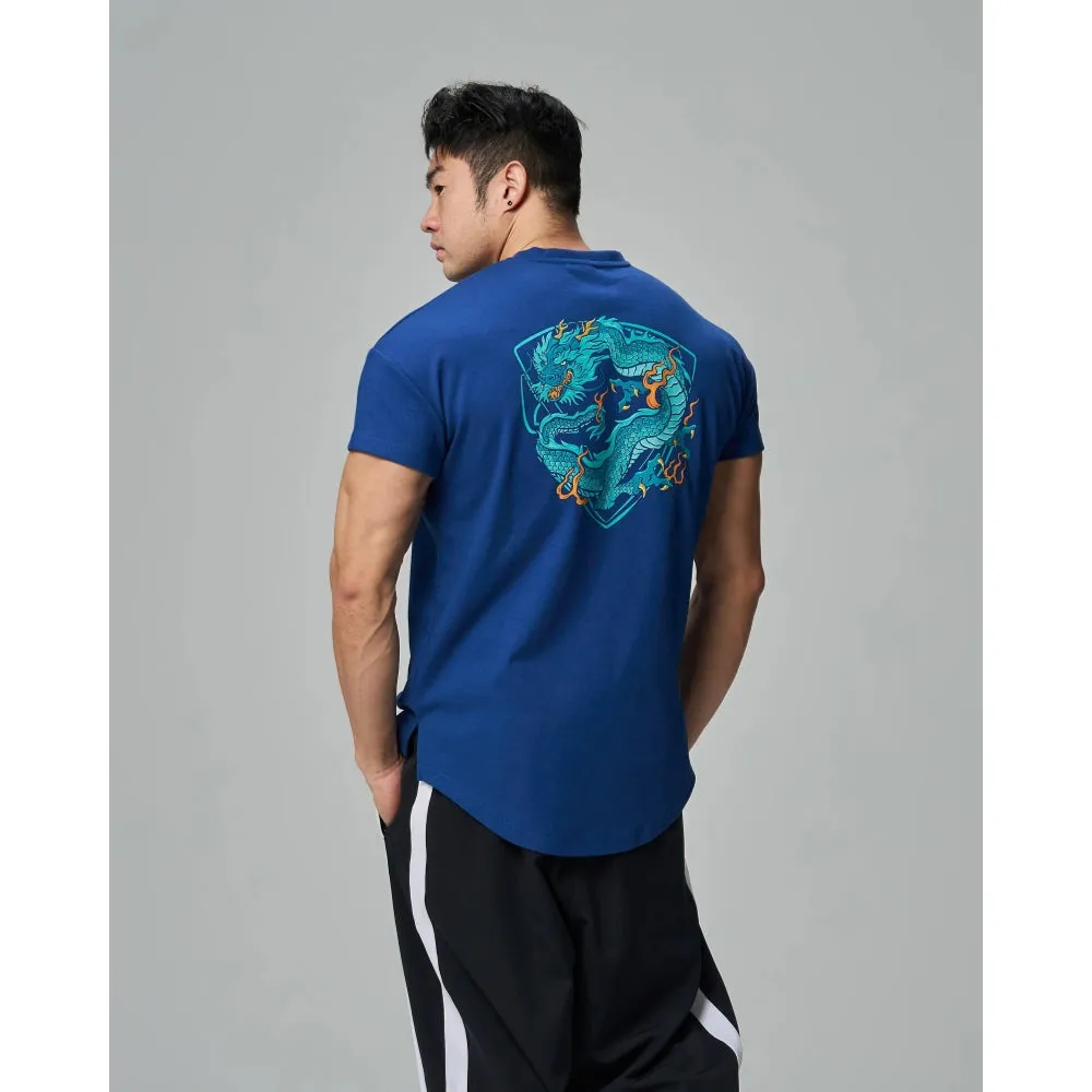 TEAMJOINED JOINED CNY24 COILED DRAGON DROP SHOULDER MUSCLE TEE-DARK BLUE