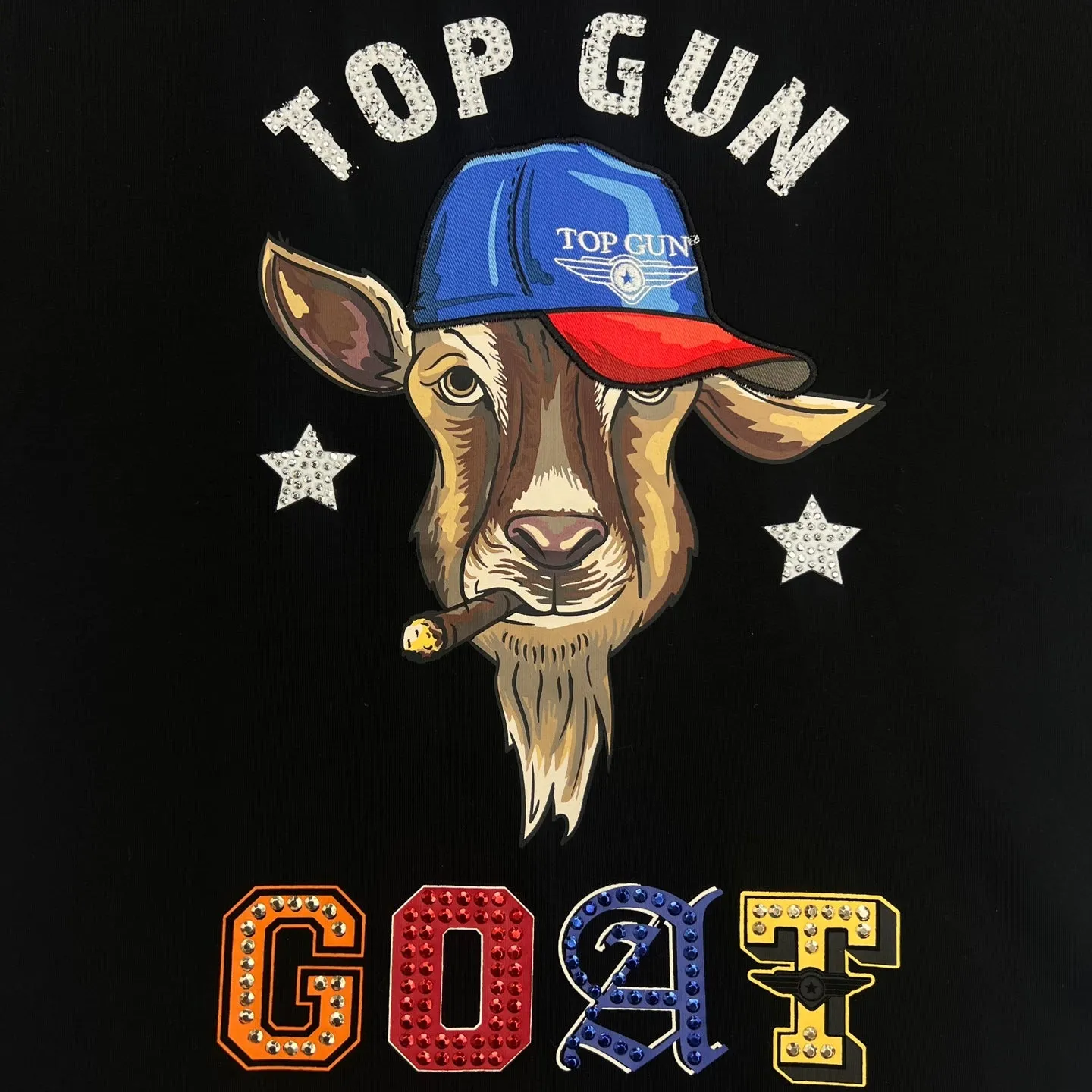 TOP GUN GOAT Graphic Print T-Shirt