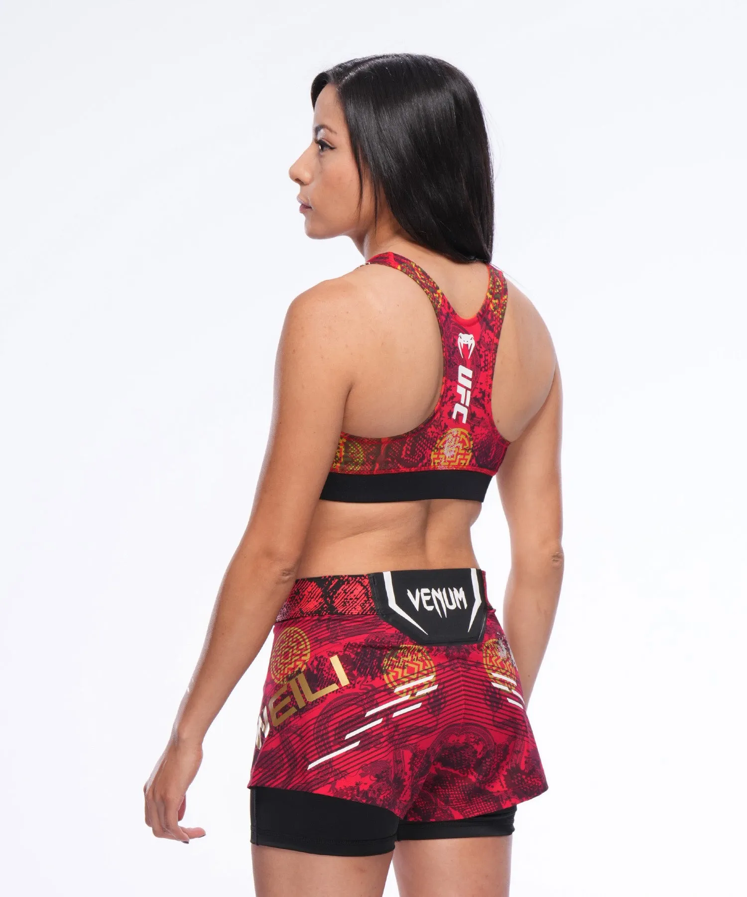 UFC Adrenaline Unrivaled by Venum Weili Zhang Fightshort - Red/Yellow/Black