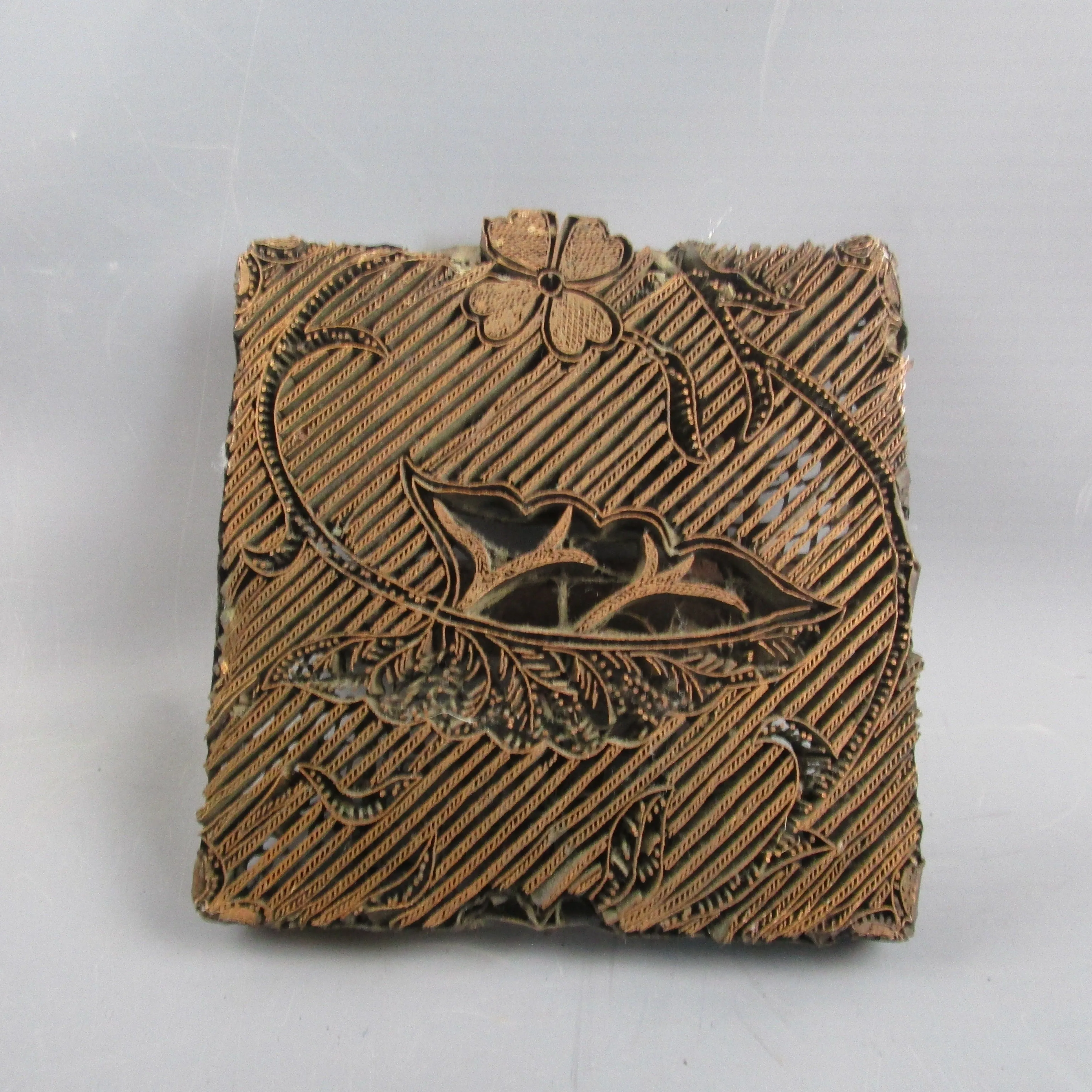 Unusual Asian Printing Block For Tiles Cloth Or Paper Antique Victorian c1900