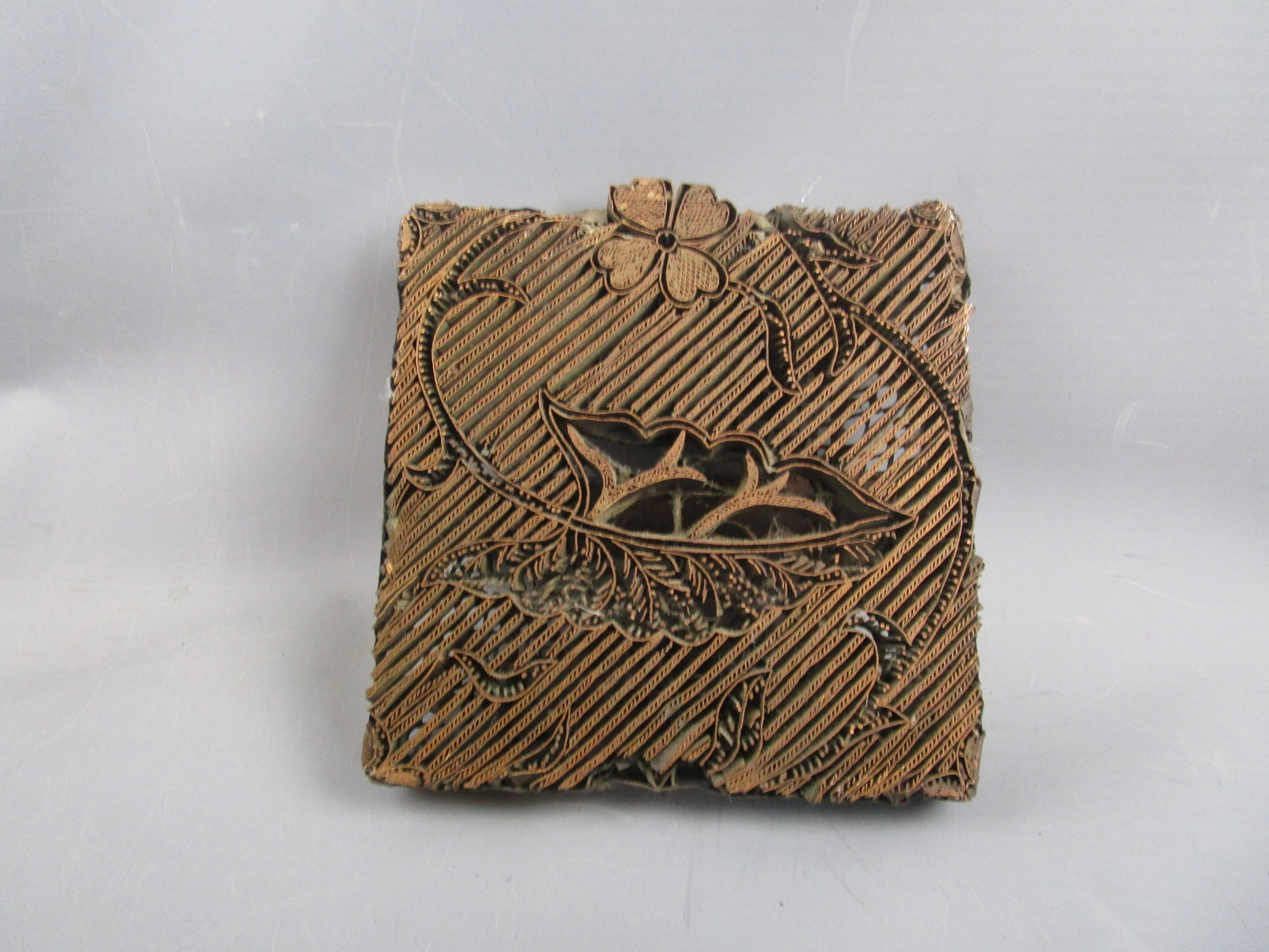 Unusual Asian Printing Block For Tiles Cloth Or Paper Antique Victorian c1900