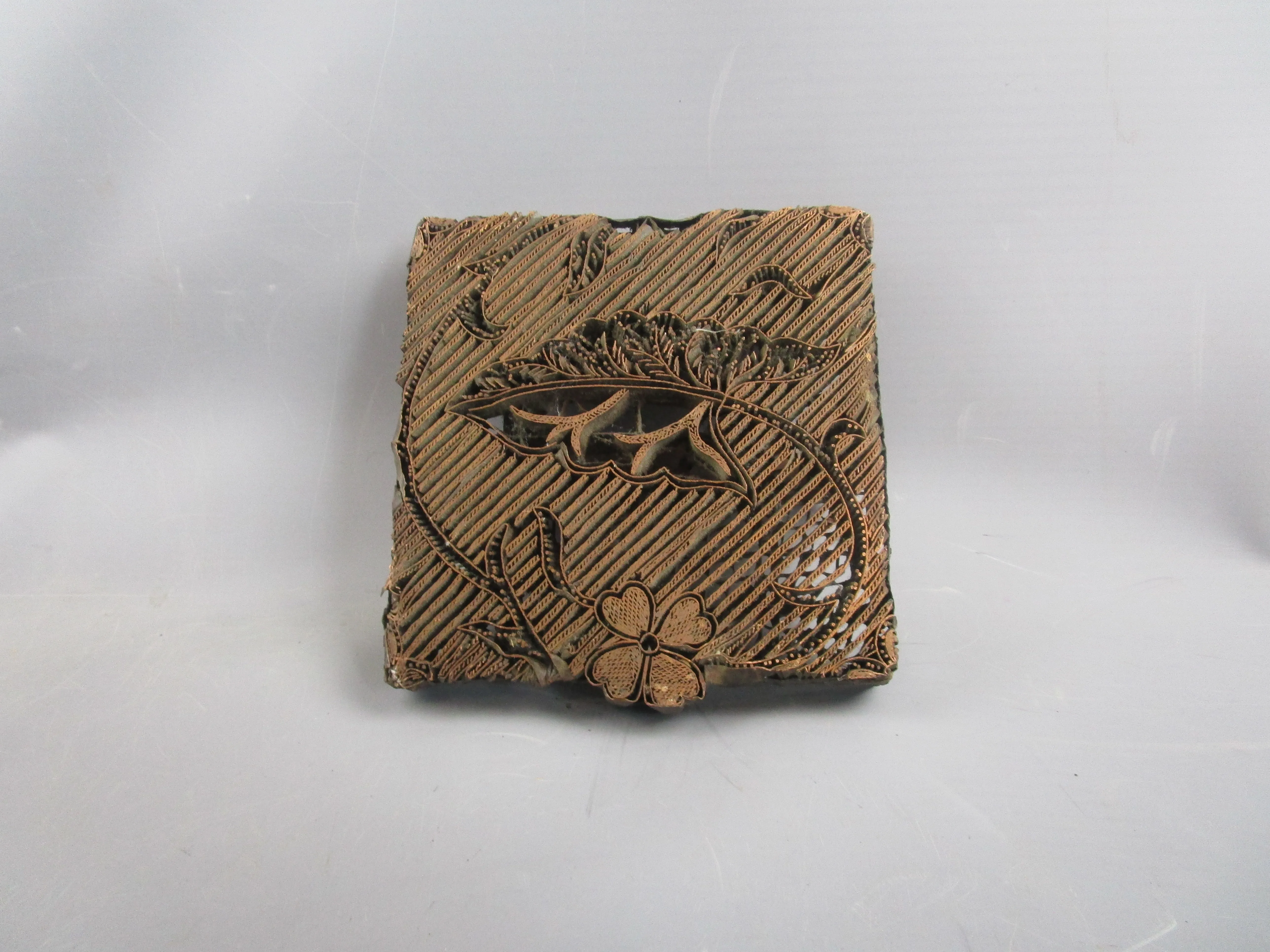 Unusual Asian Printing Block For Tiles Cloth Or Paper Antique Victorian c1900